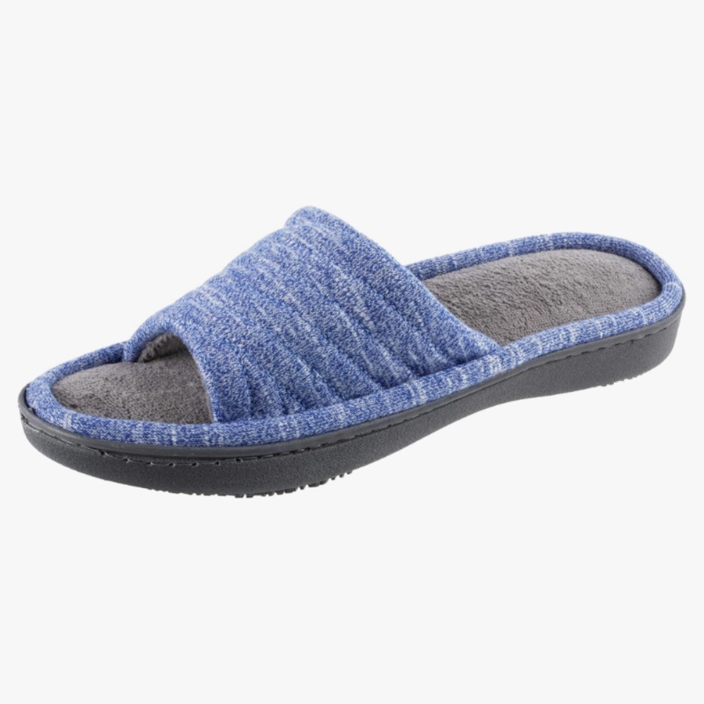 isotoner 7.5-8 Women’s Space Dyed Andrea Slide Slipper with Moisture Wicking
